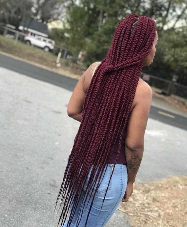 Афрокосы зизи красные