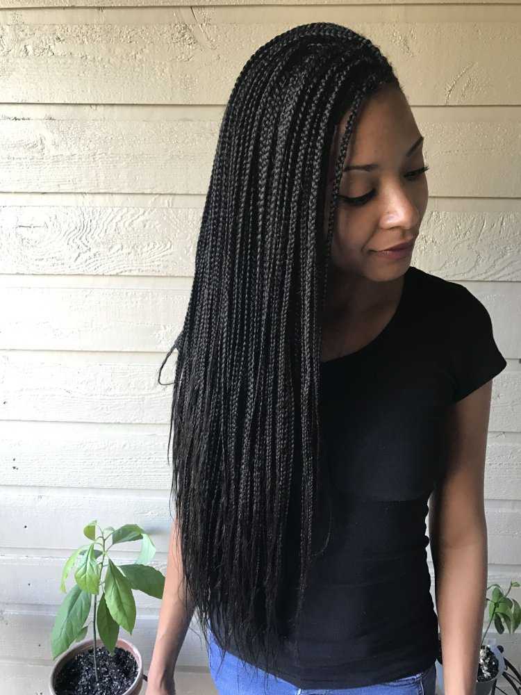 Много косичек на длинные волосы