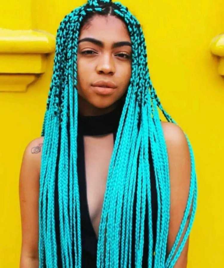 Сенегальские косички зеленые