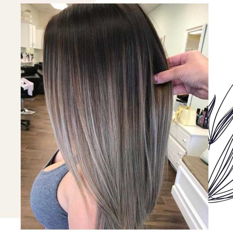 Омбре балаяж пепельный