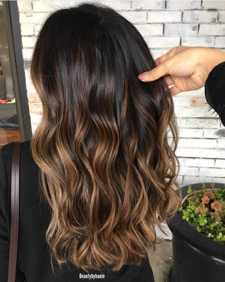 Балаяж шоколад и карамель