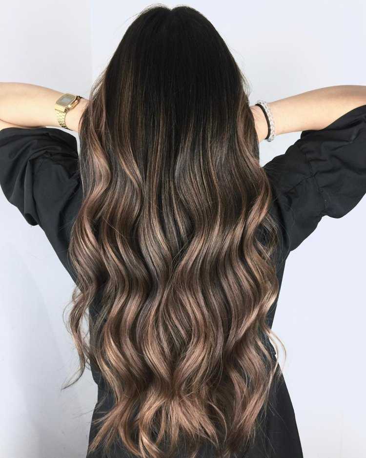 Окрашивание на темные волосы длинные