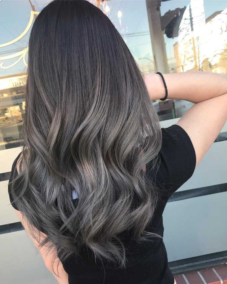 Шоколадно-пепельный балаяж