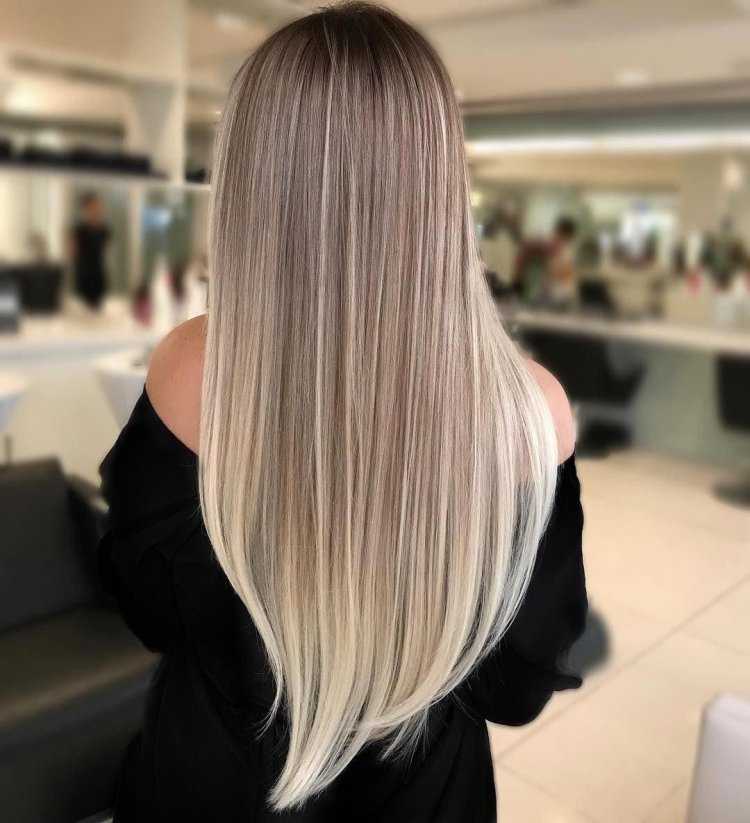 Балаяж на русые волосы длинные прямые