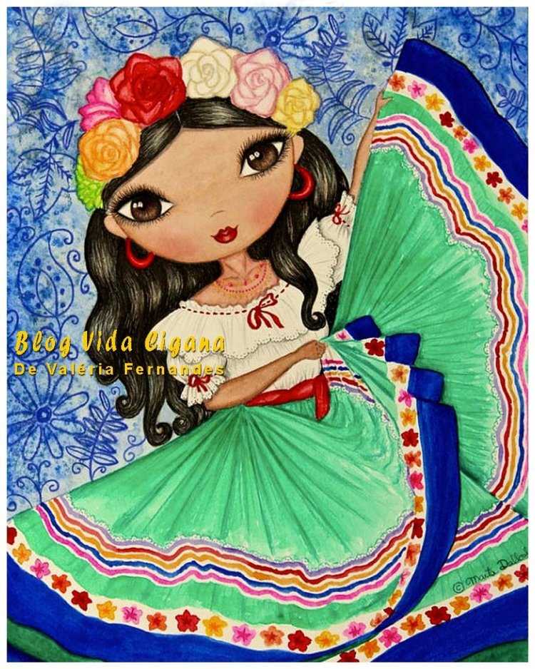 Мексиканская девочка рисованная