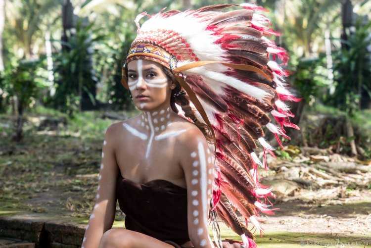 Индейский головной убор из перьев