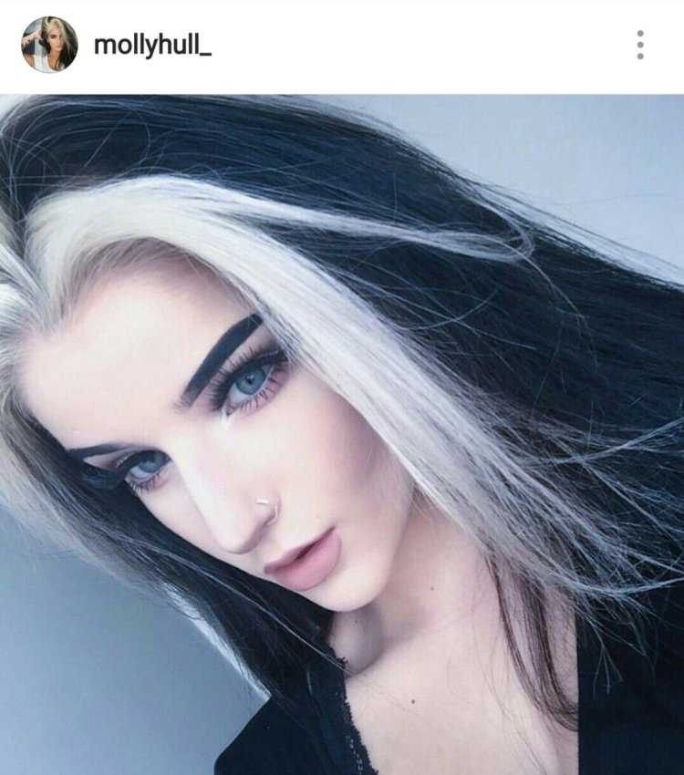 Серные волосы сбелыми прчдями