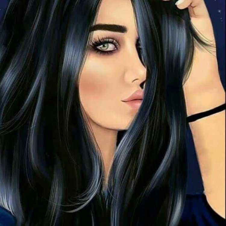 Мультяшная брюнетка