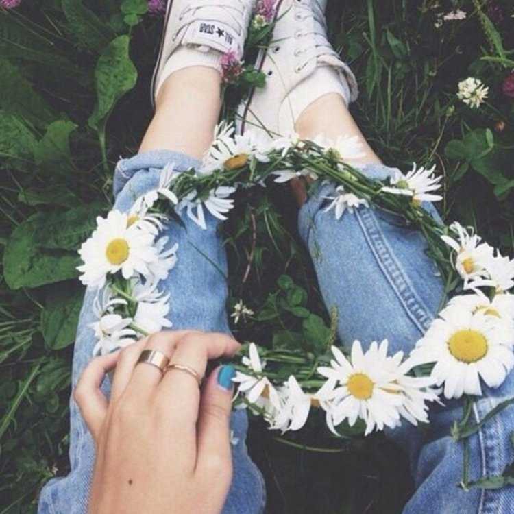 Кеды с ромашками