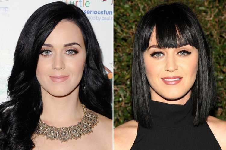 Кэти Перри с челкой и длинными волосами