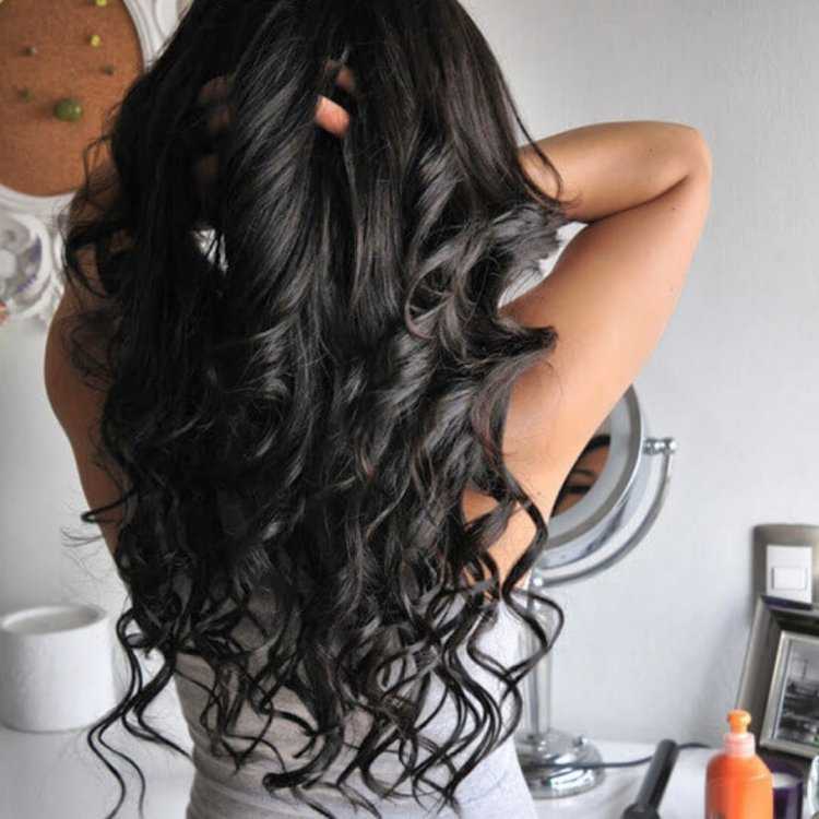 Локоны на темные волосы