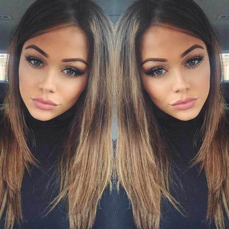 Омбре для темных волос и карих глаз