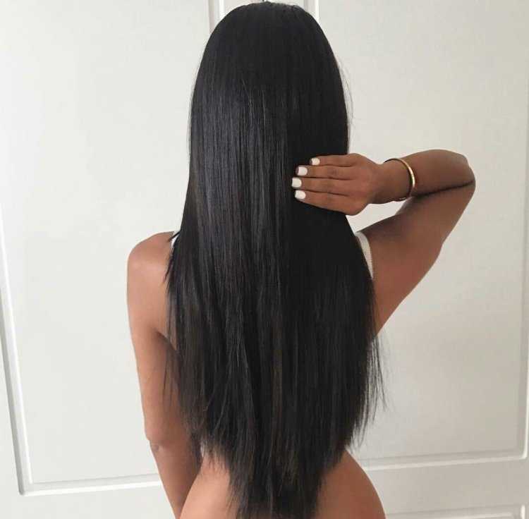 Чёрные волосы длинные до попы