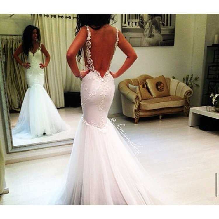 Свадебное платье Русалка с открытой спиной