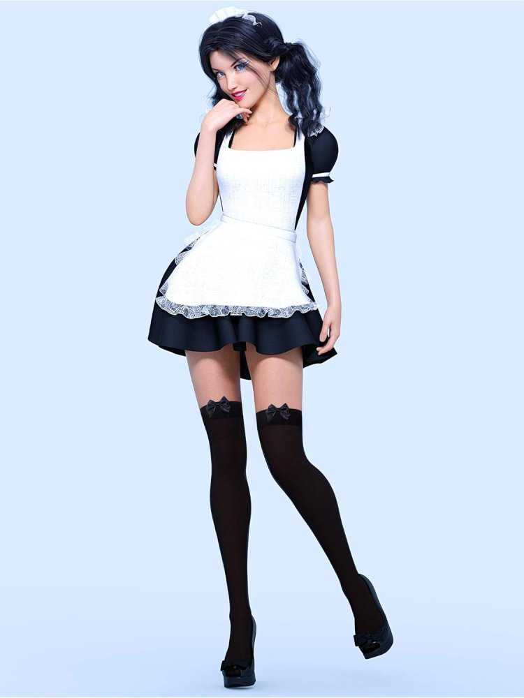 Девушка горничная 3d