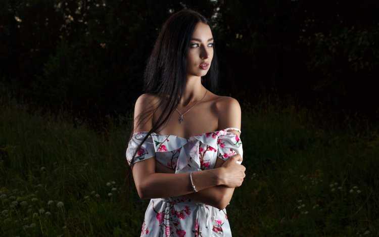 Релакс девушка платье природа 4к