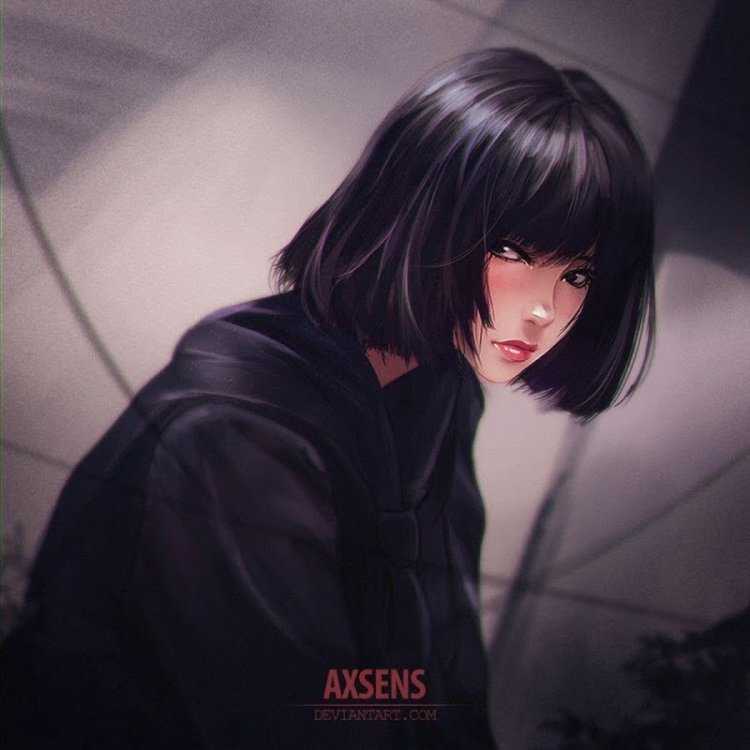 Аниме брюнетка с каре