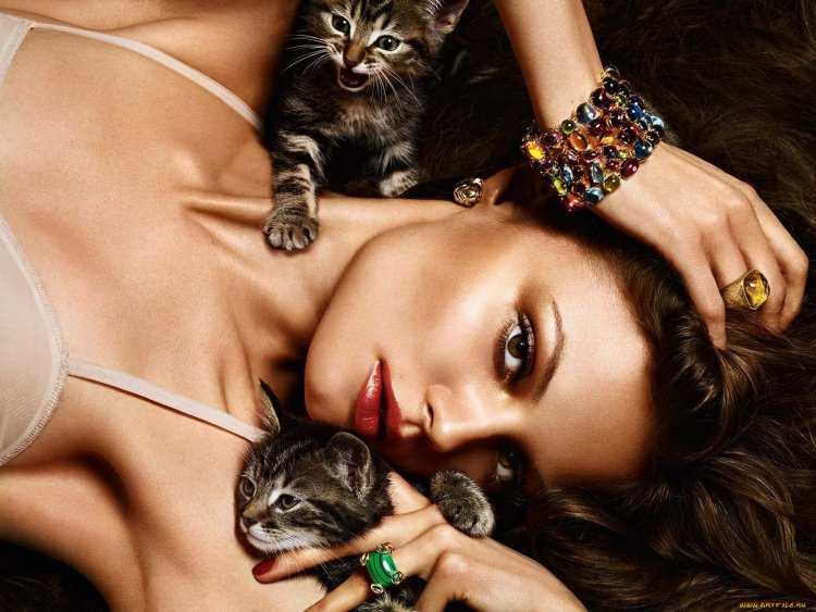 Девушка кошка