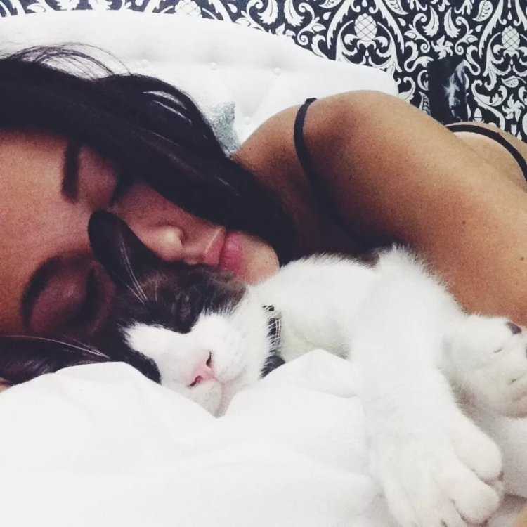 Девушка с аотом в постели