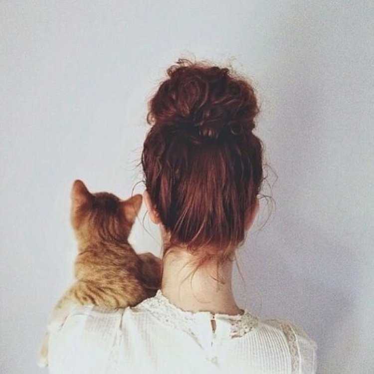 Девушка с пучком со спины