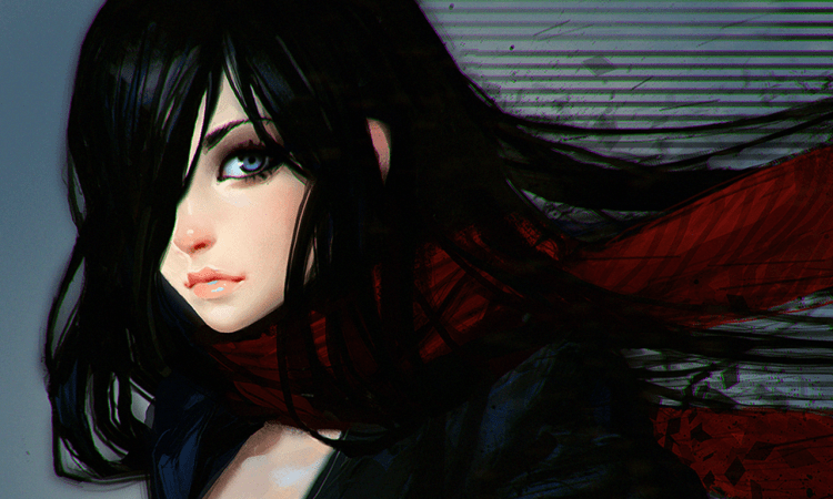 Девушка с черными волосами и глазами