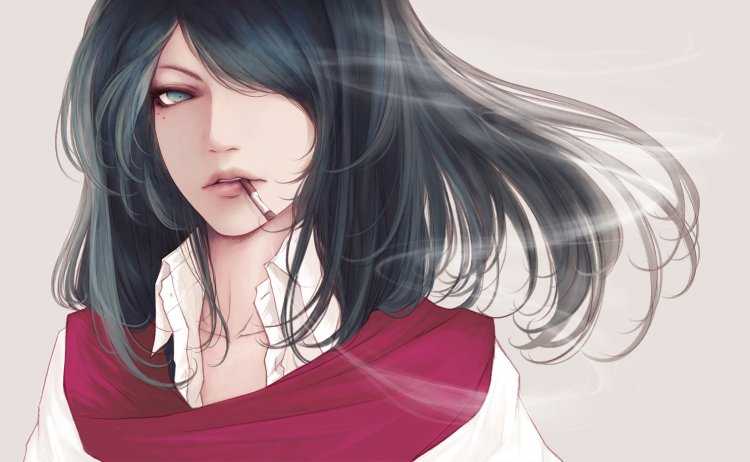Черноволосая девушка аниме