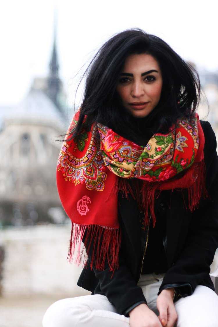 Павлопосадский платок красный