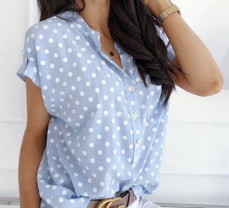 Рубашка в горошек женская