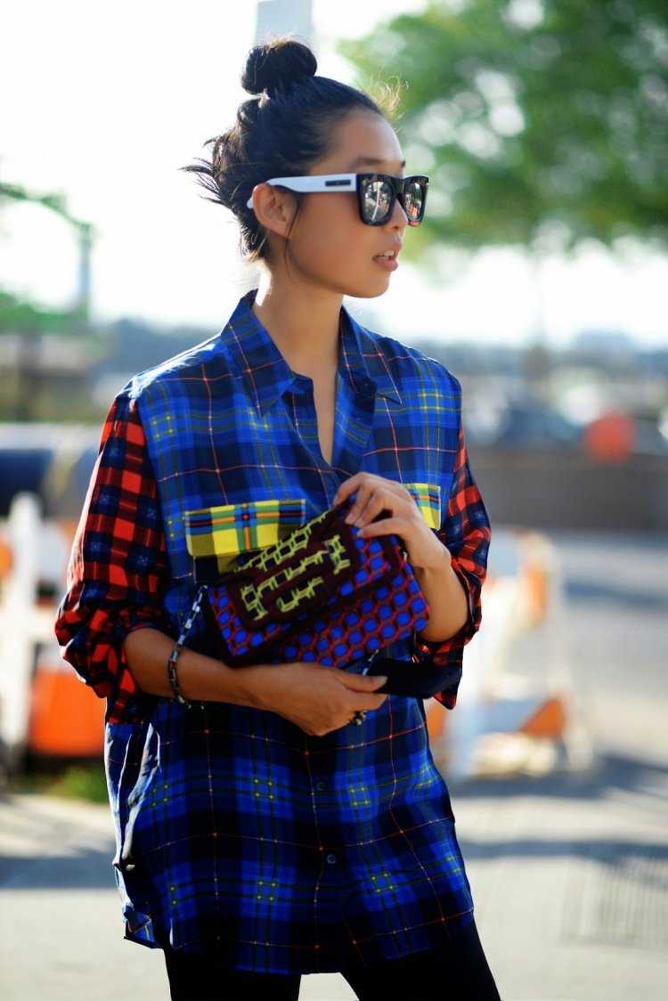 Кореан стайл клетчатая рубашка