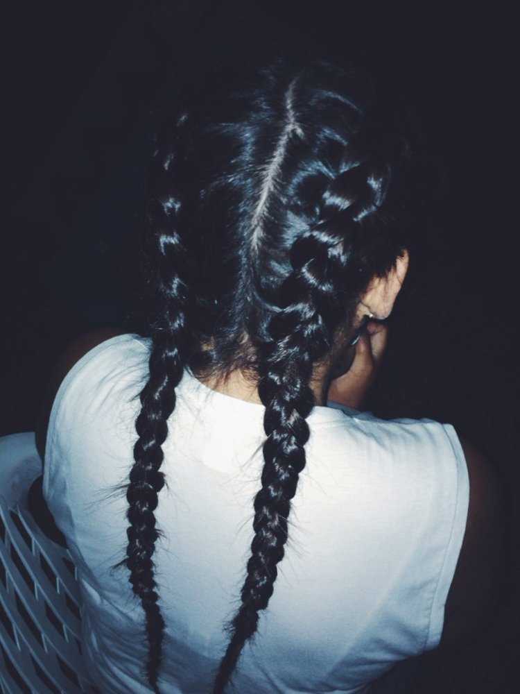 Косы на длинные черные волосы