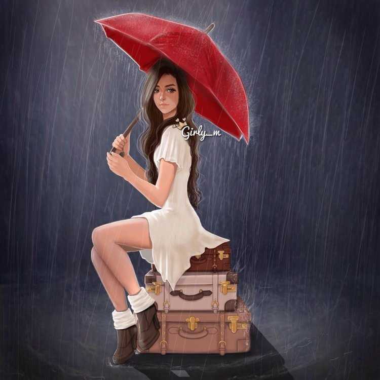 Девушка с зонтом