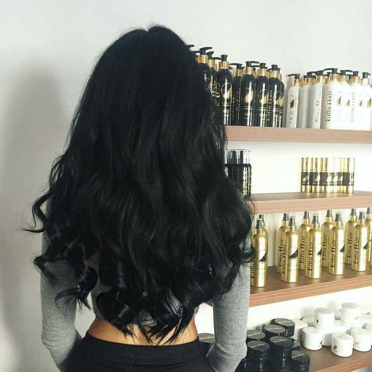 Шикарные густые длинные черные волосы