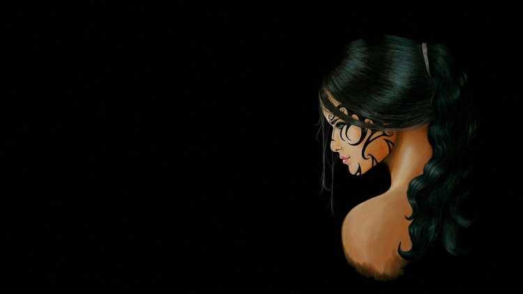 Мультяшная девушка брюнетка