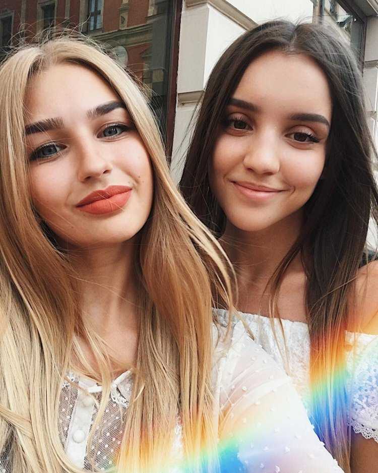 Две девушки селфи