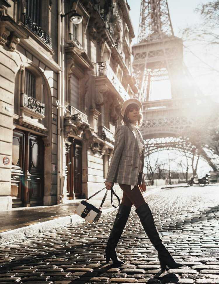 Фотосессия в стиле француженки с багетом