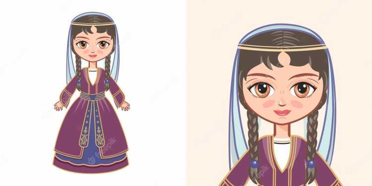 Грузинские платья для девушек синие