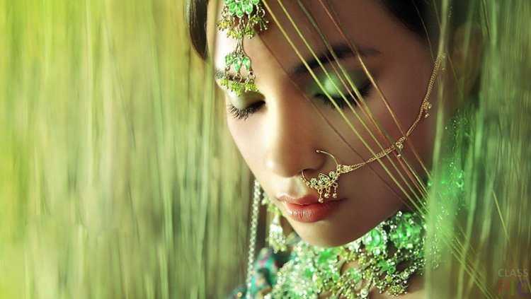 Индийское Сари зеленое