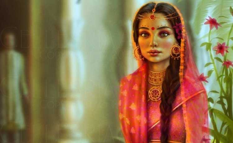 Индийская девушка картина