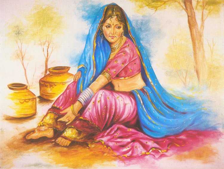 Иллюстрация femme indian