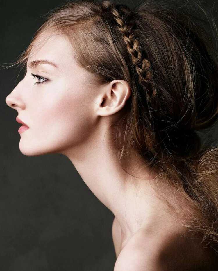 Лицо девушки в профиль