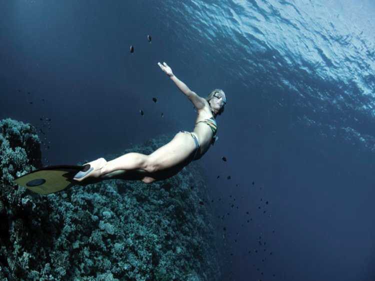 Ныряльщица фридайвер