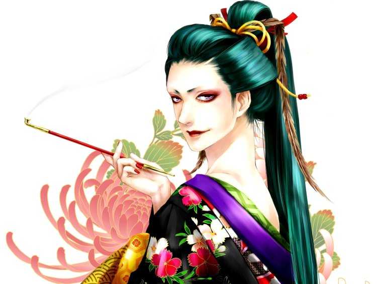 Гейша с трубкой