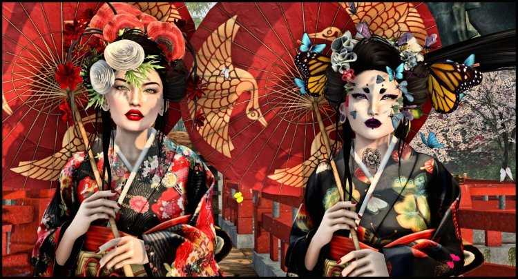 Япония кимоно гейши Самурай