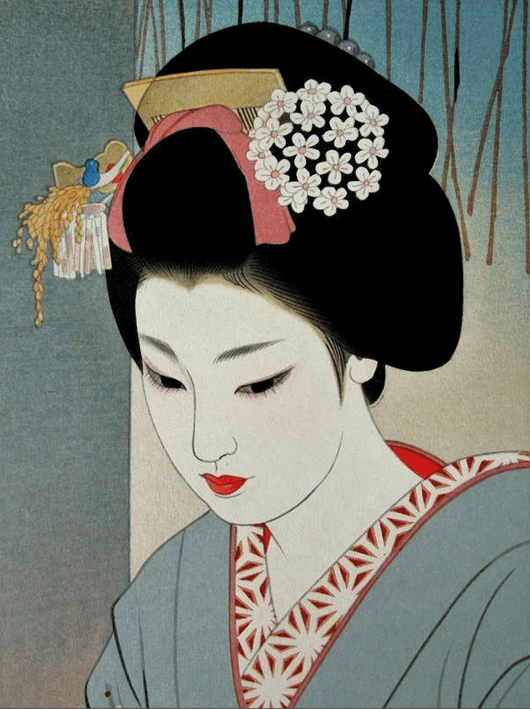 Japanese Prints японская живопись гейши Geisha Art гейша иллюстрация Japanese Art