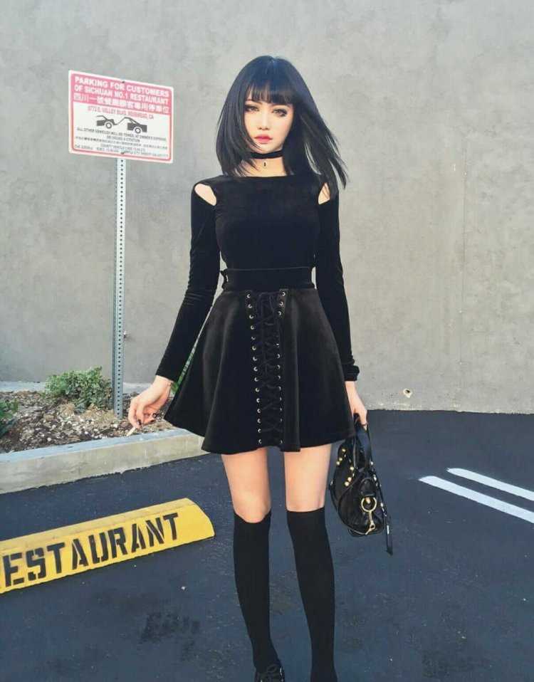 Goth outfit Грандж 2019 корейский