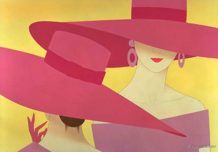 Дама в шляпе рисунок