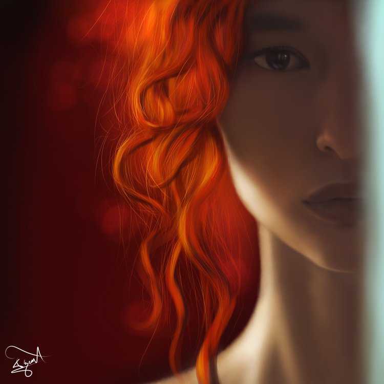 Загадочная рыжая девушка