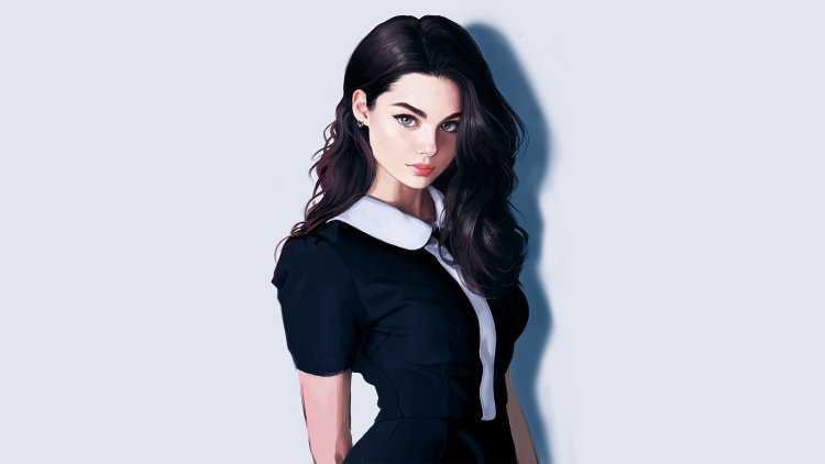 Девушка брюнетка арт