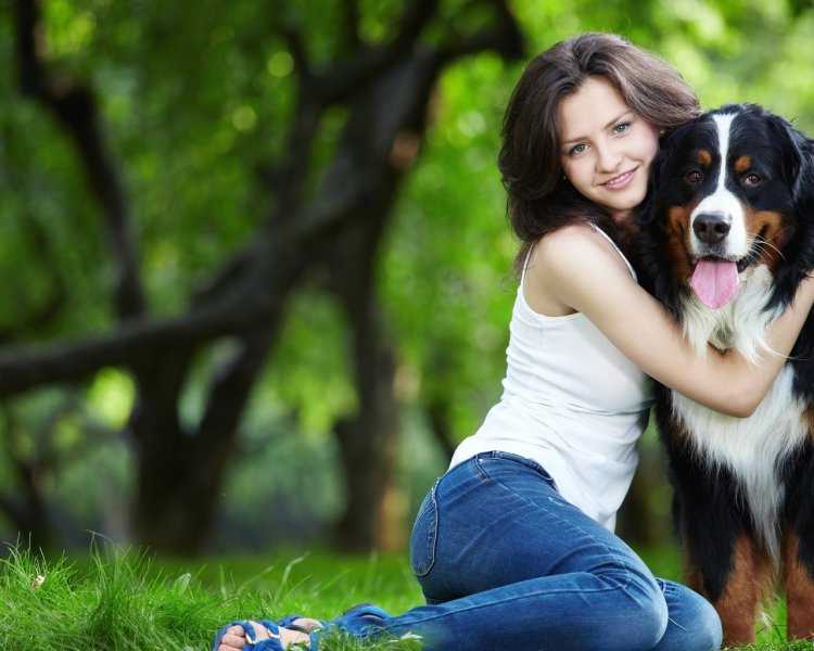Красивая брюнетка с собакой24