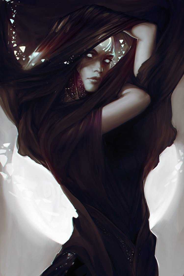 Колдунья с черными волосами